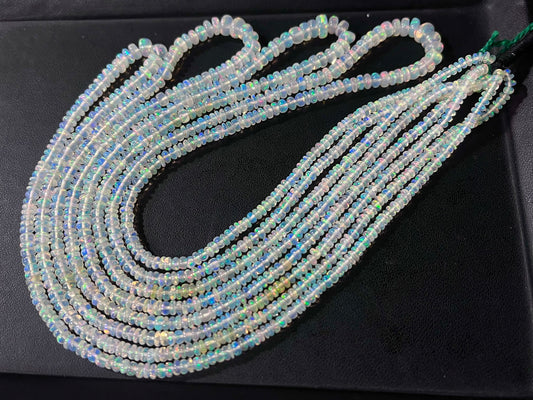 Ethiopian Opal Smooth Rondelle Beads