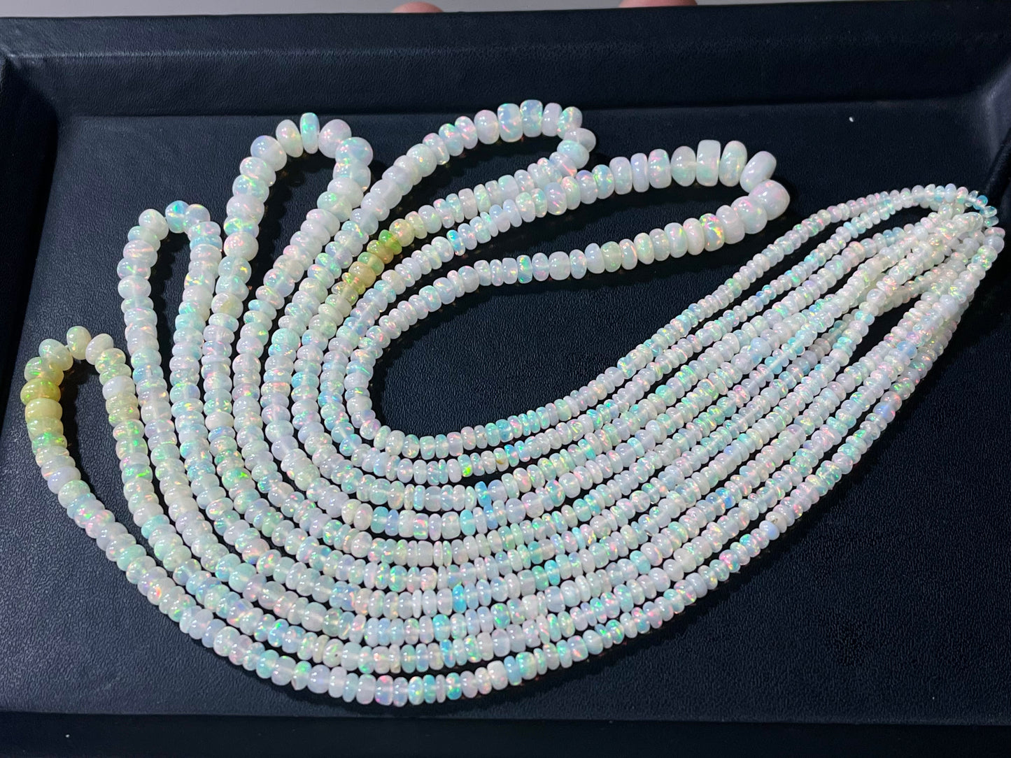 Ethiopian Opal Smooth Rondelle Beads