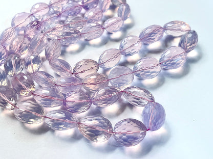 Rare! Natural Lavender Quartz concave cut tumble shape beads