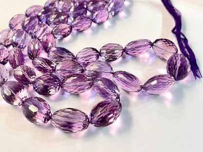 Rare! Natural Amethyst concave cut tumble shape beads