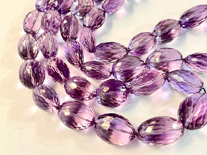 Rare! Natural Amethyst concave cut tumble shape beads