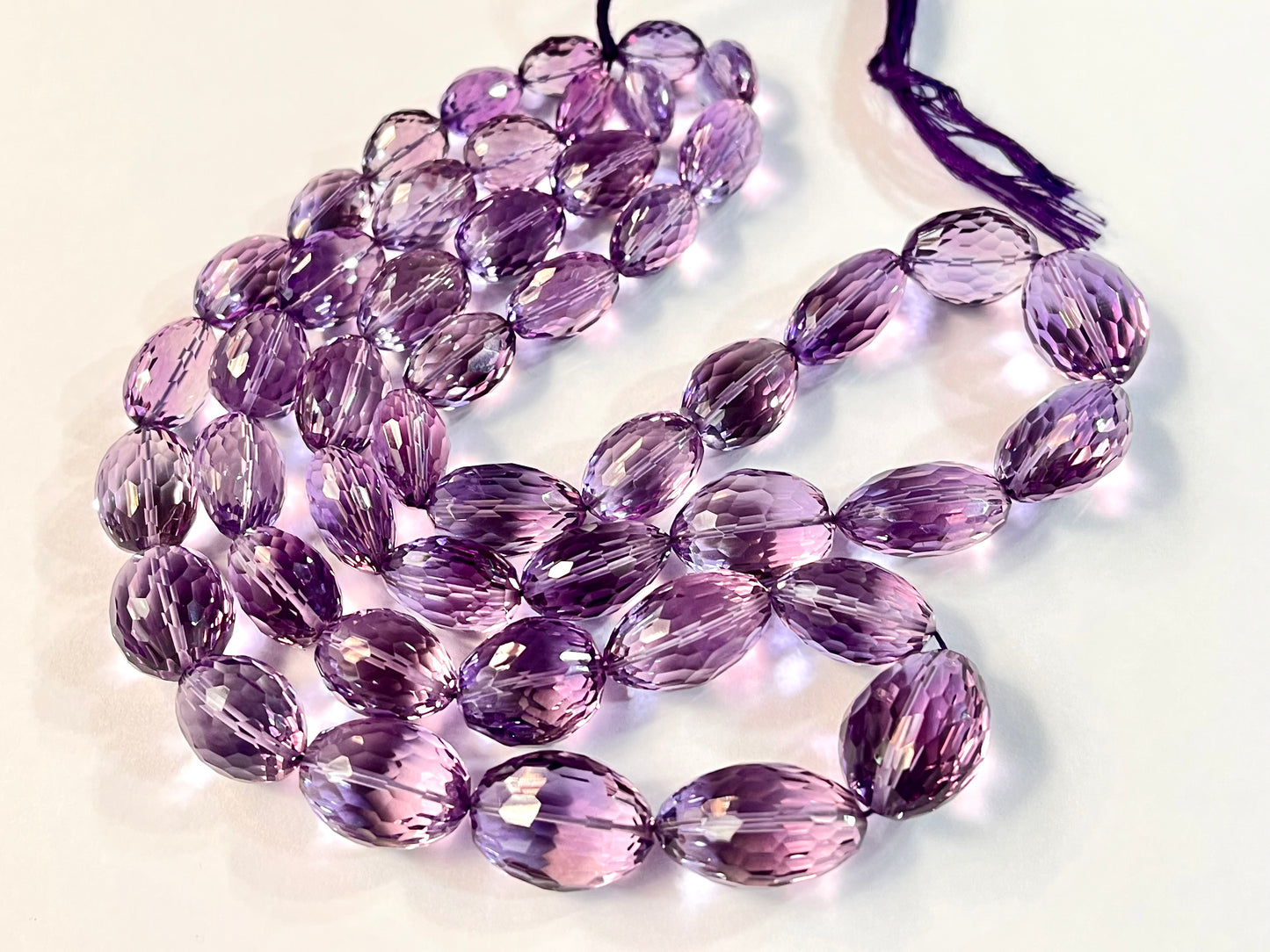 Rare! Natural Amethyst concave cut tumble shape beads