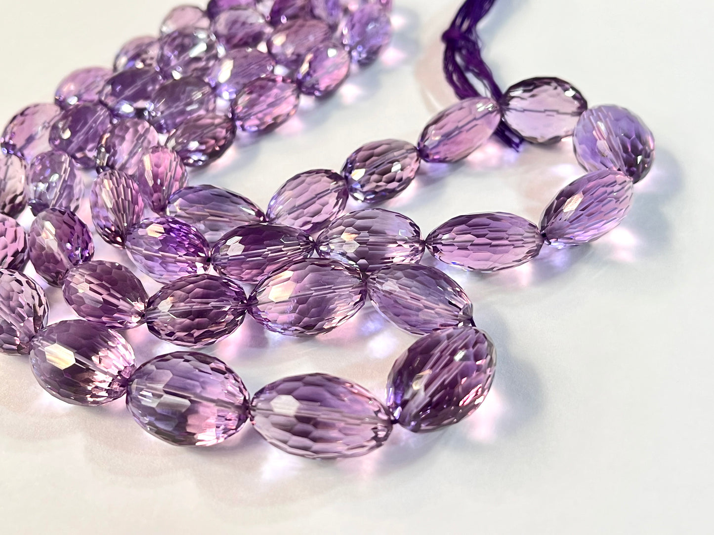 Rare! Natural Amethyst concave cut tumble shape beads