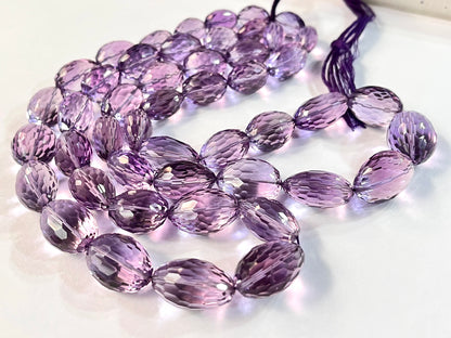 Rare! Natural Amethyst concave cut tumble shape beads