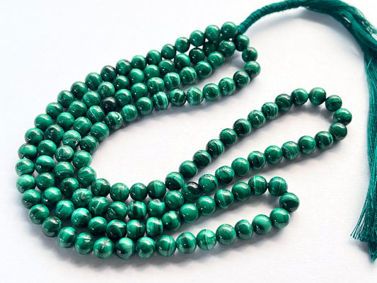 Natural Malachite Smooth spherical shape beads