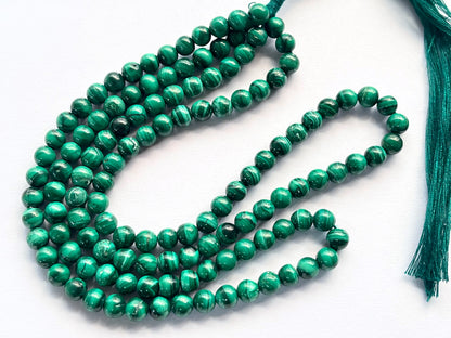 Natural Malachite Smooth spherical shape beads