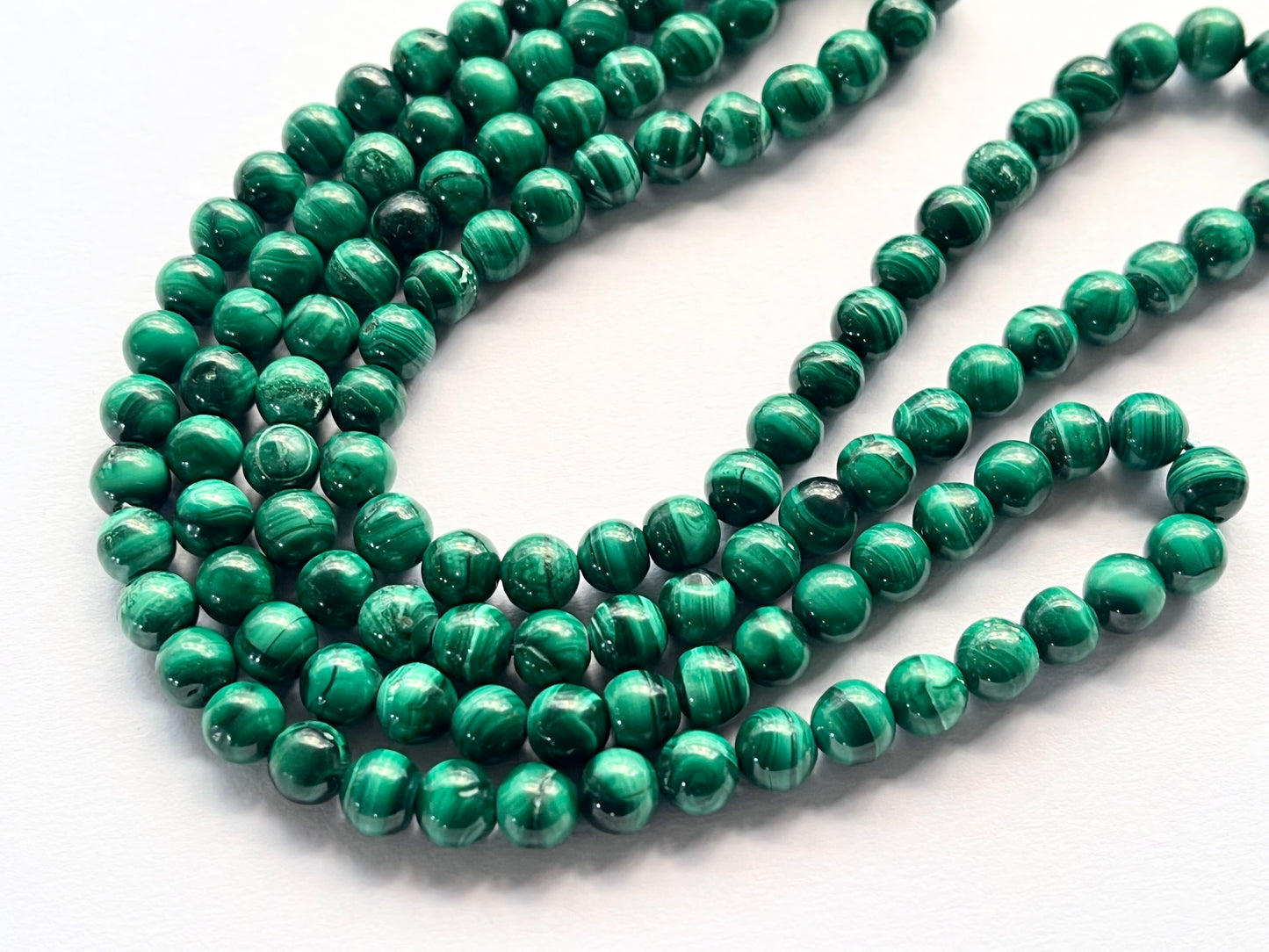 Natural Malachite Smooth spherical shape beads