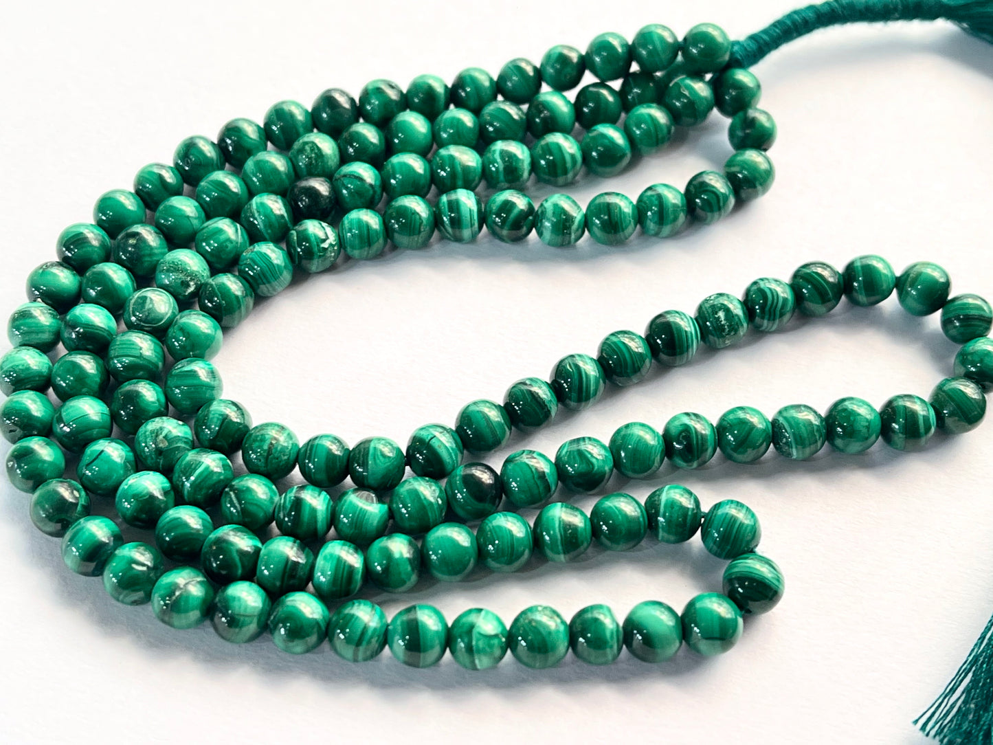 Natural Malachite Smooth spherical shape beads