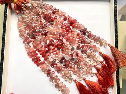 Natural Andesine faceted pear shape briolette beads