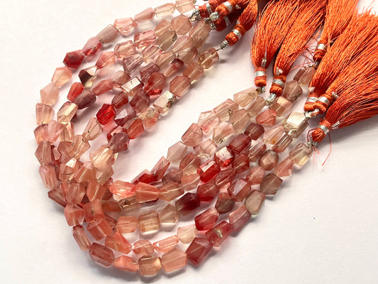 Natural Andesine Uneven Shape Faceted Tumble beads