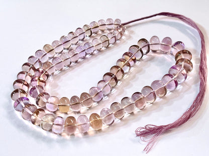 AAA Natural Ametrine Smooth Rondelle Shape Beads