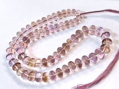 AAA Natural Ametrine Smooth Rondelle Shape Beads