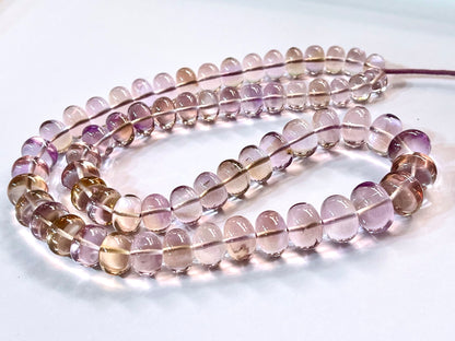 AAA Natural Ametrine Smooth Rondelle Shape Beads