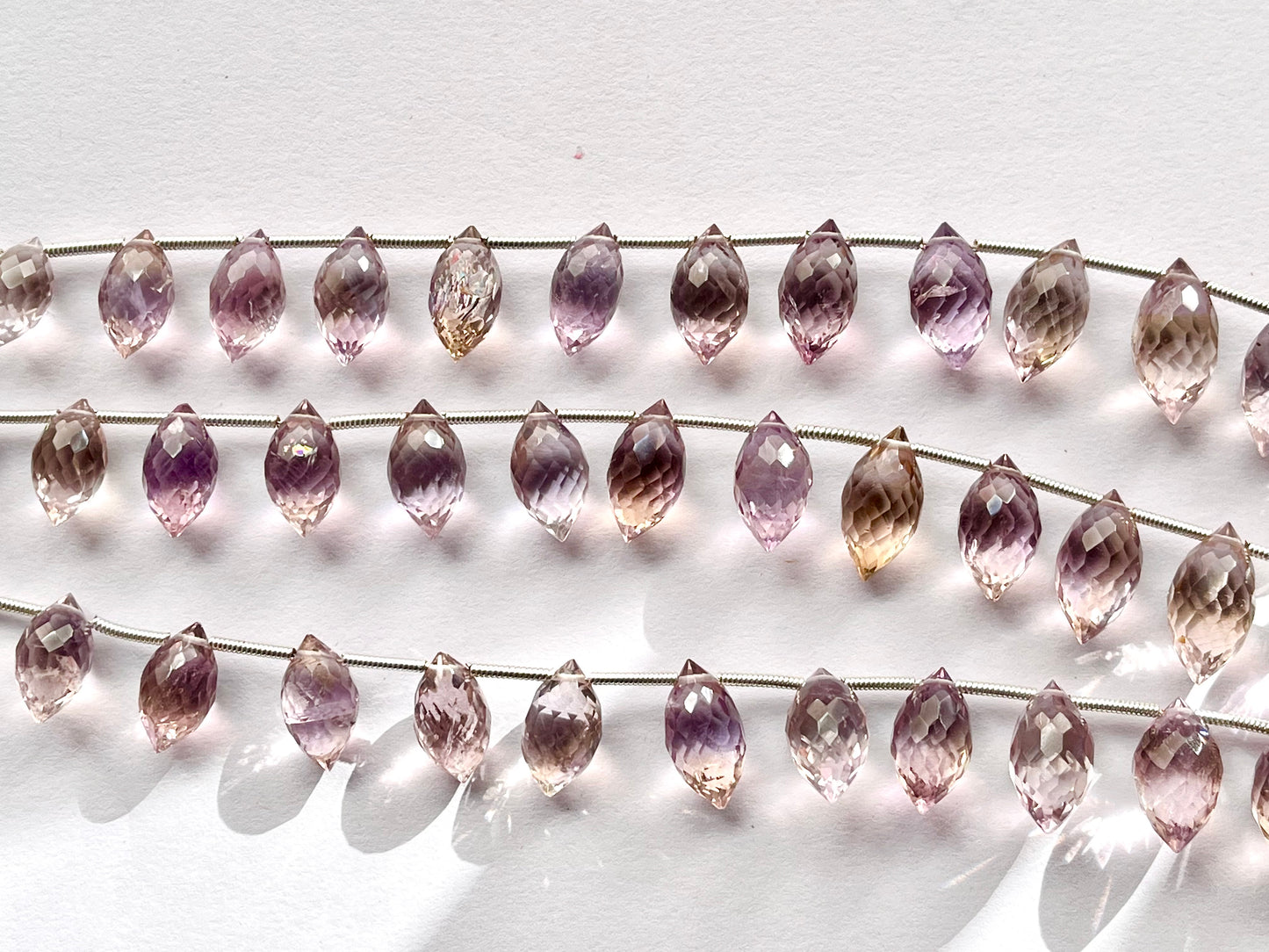 Ametrine Faceted Olive shape Drops