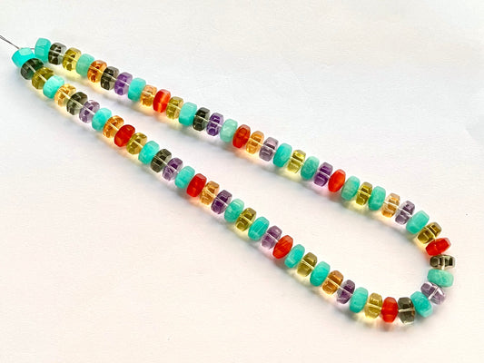 Exclusive! Mix Natural Gemstone Hexagonal rondelle shape beads for Jewelry making