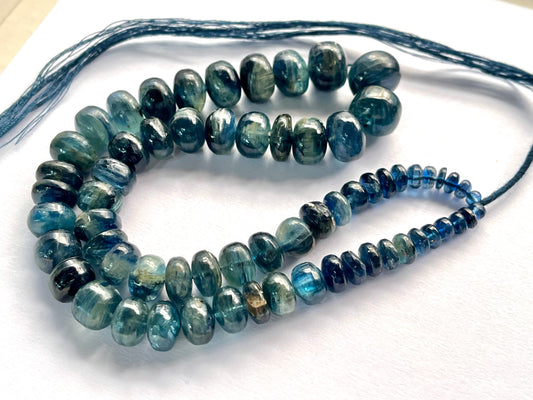 Blue Kyanite Smooth Rondelle Shape Beads