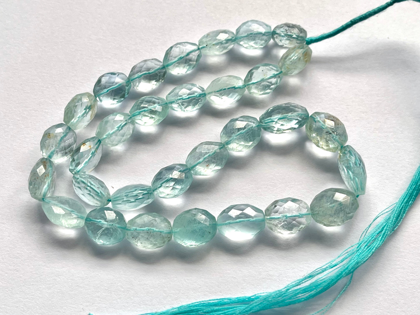 Natural Aquamarine Oval Shape faceted beads