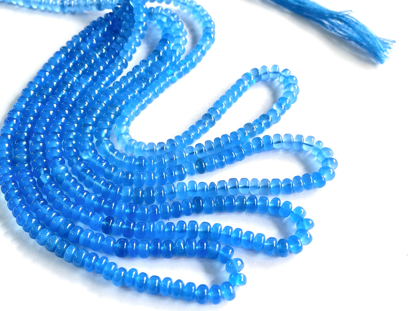 Blue Onyx Smooth Rondelle Beads