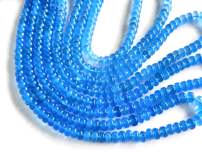 Blue Onyx Smooth Rondelle Beads