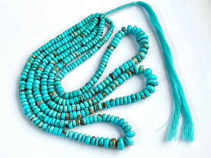 Natural Arizona Turquoise smooth rondelle beads