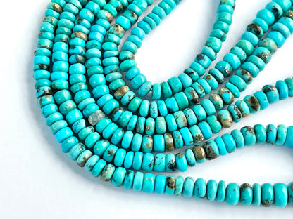 Natural Arizona Turquoise smooth rondelle beads