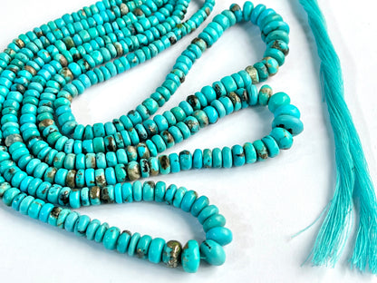 Natural Arizona Turquoise smooth rondelle beads