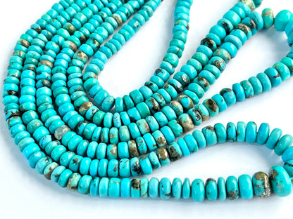 Natural Arizona Turquoise smooth rondelle beads