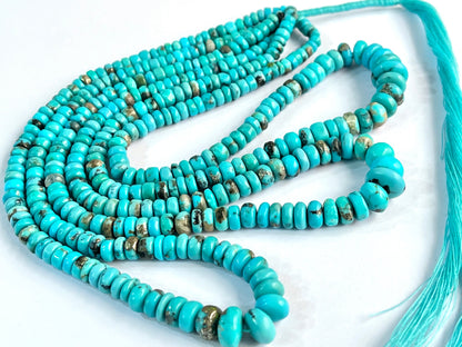 Natural Arizona Turquoise smooth rondelle beads