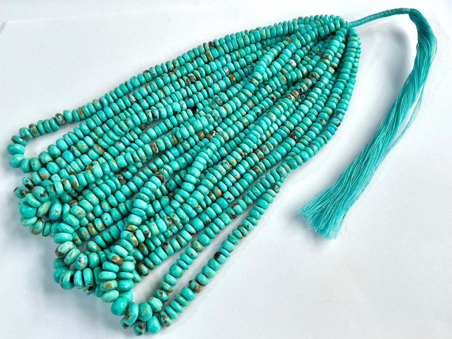 Natural Arizona Turquoise smooth rondelle beads