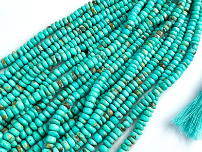 Natural Arizona Turquoise smooth rondelle beads