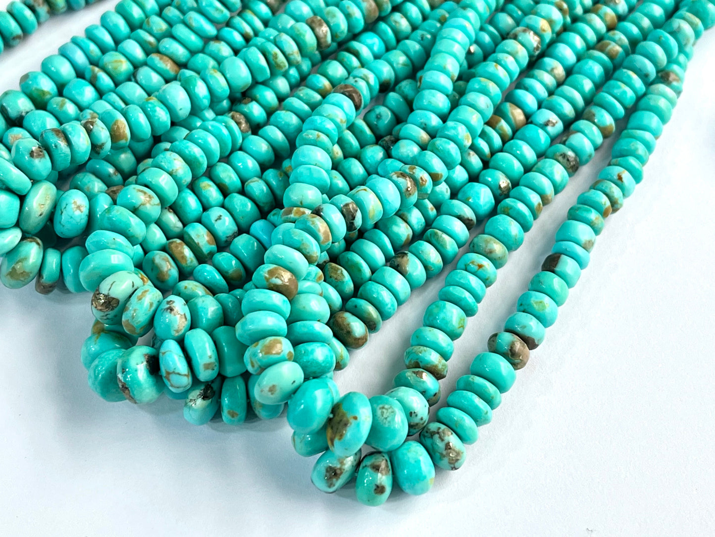 Natural Arizona Turquoise smooth rondelle beads