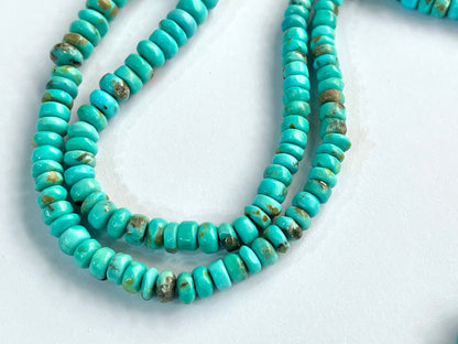 Natural Arizona Turquoise smooth rondelle beads