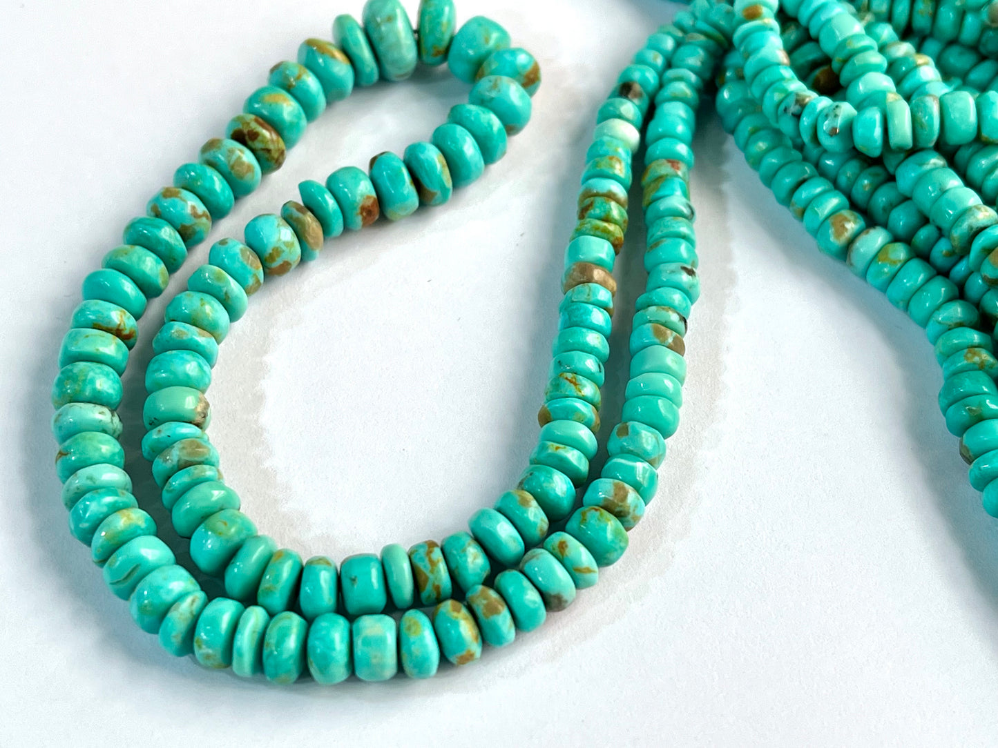 Natural Arizona Turquoise smooth rondelle beads