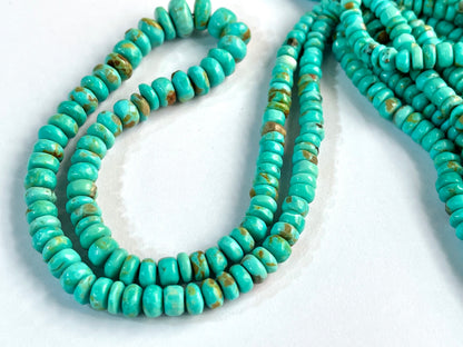 Natural Arizona Turquoise smooth rondelle beads