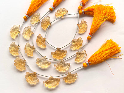 Natural Citrine Fancy carved beads