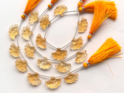 Natural Citrine Fancy carved beads