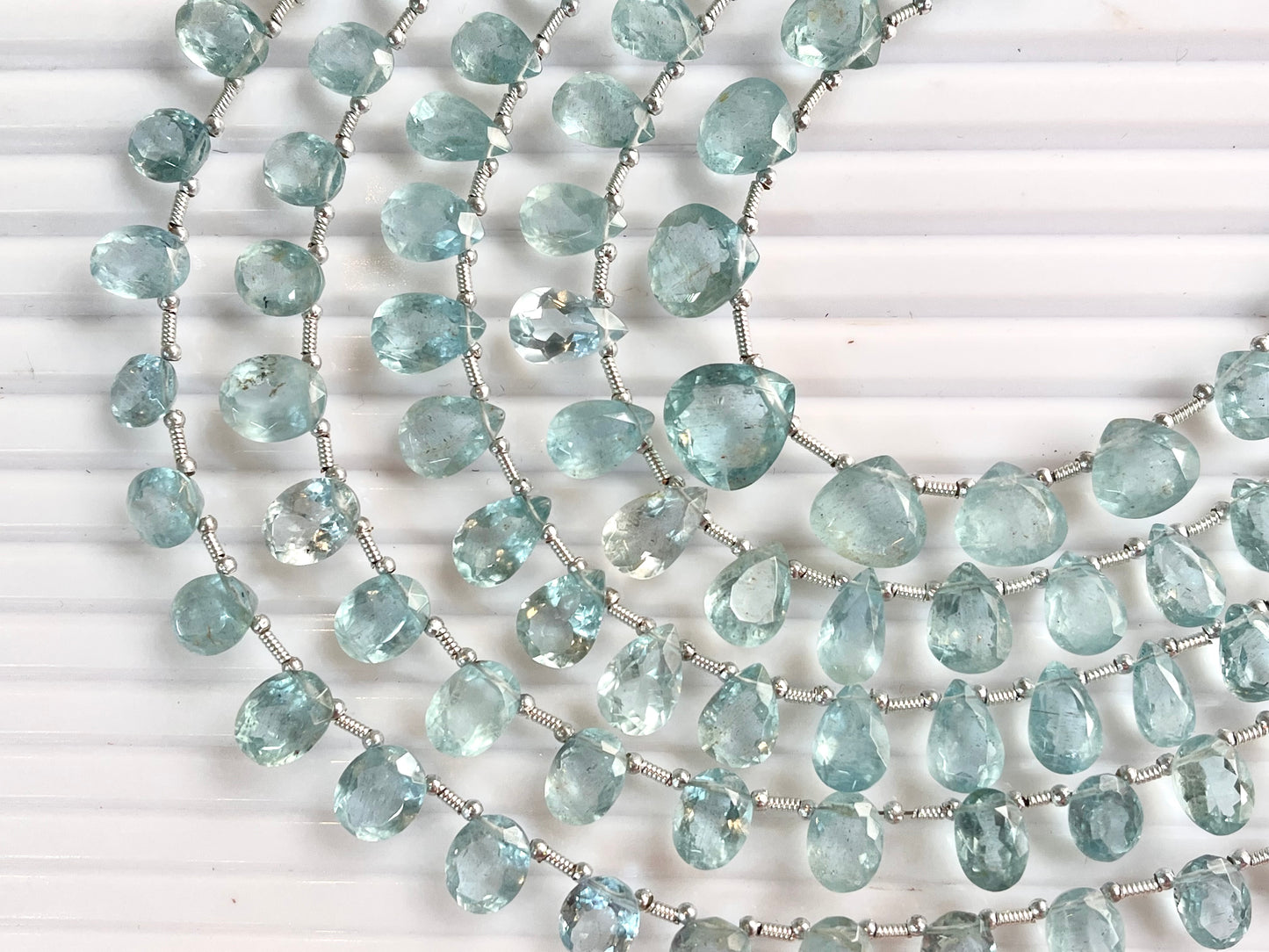 Natural Aquamarine Cut stone Beads