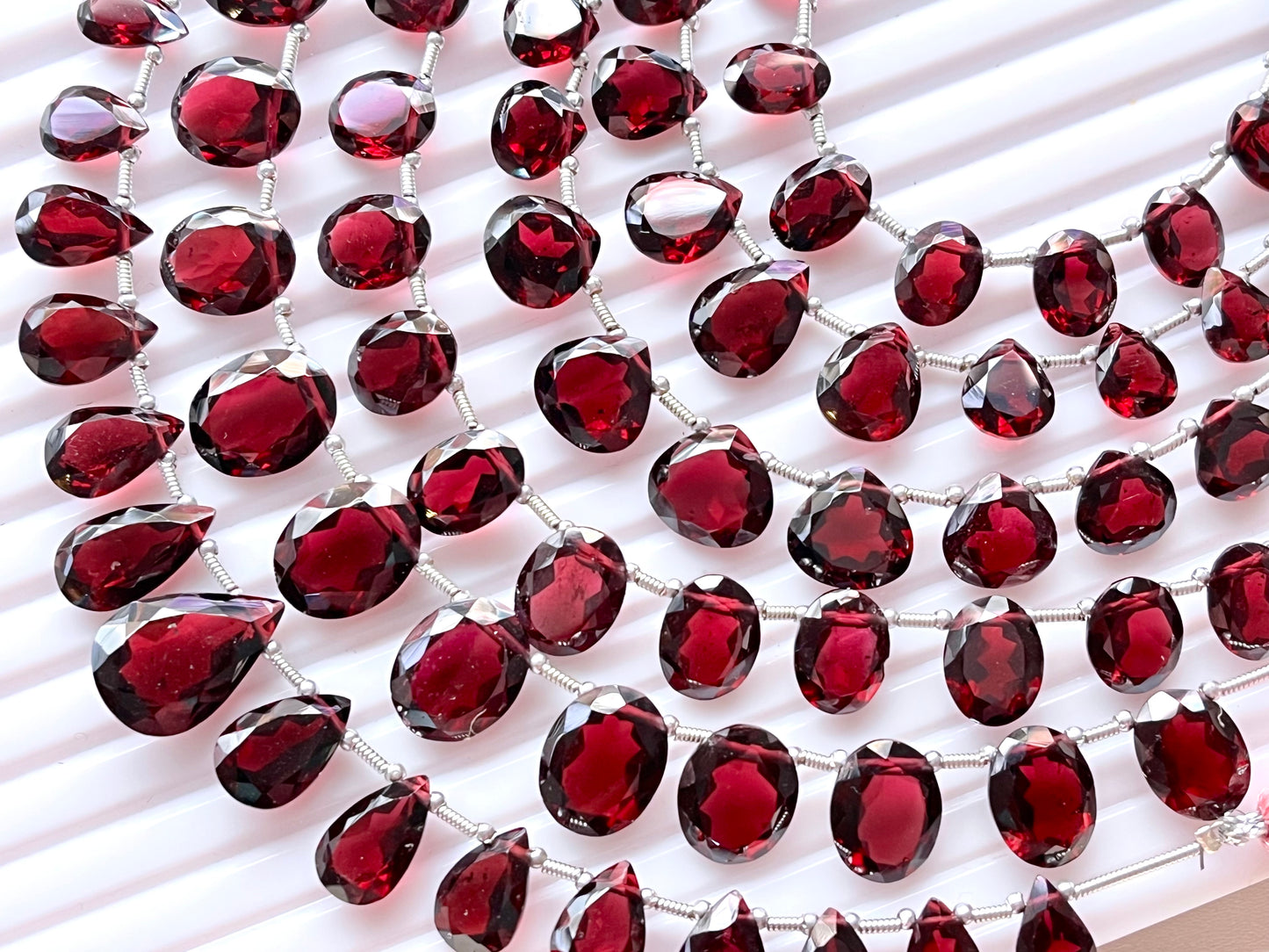 Natural Rhodolite Garnet Cut Stone Beads