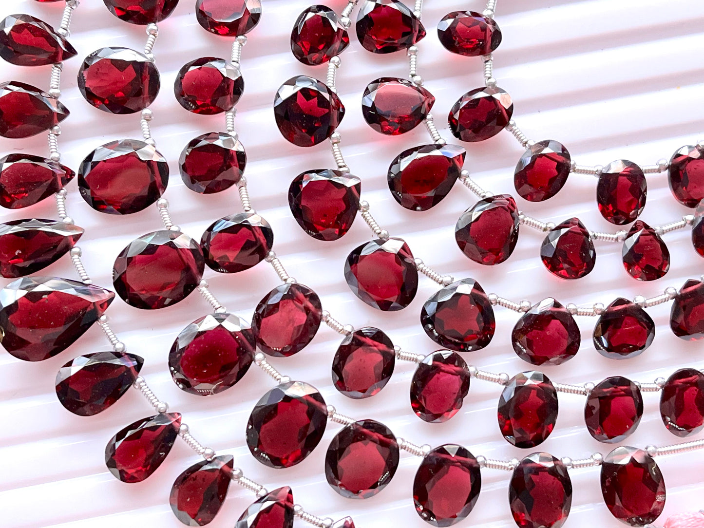 Natural Rhodolite Garnet Cut Stone Beads