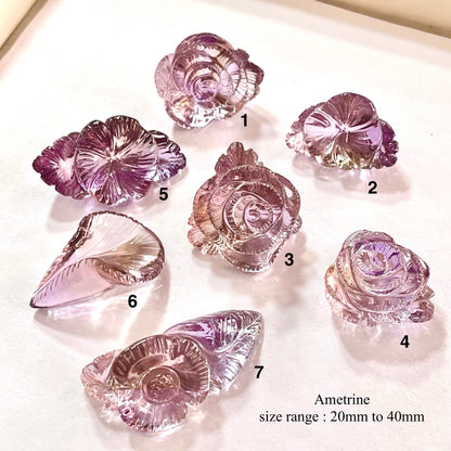 Beautiful! Hand carved AAA Quality Ametrine flower Carvings