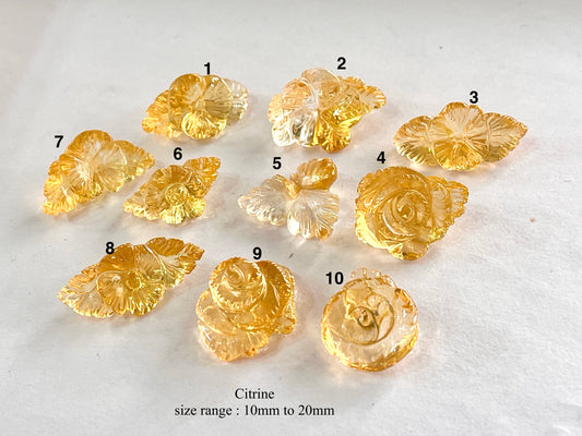 Beautiful! Hand carved AAA Quality Citrine flower Carvings