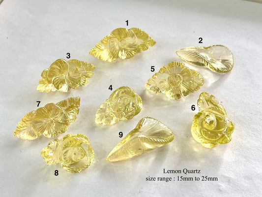 Beautiful! Hand carved AAA Quality Lemon quartz flower Carvings