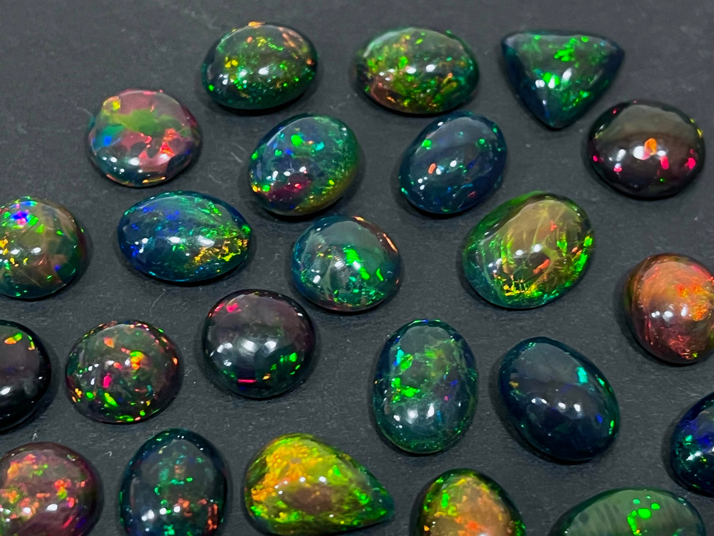 Natural Ethiopian Black Opal, Smooth Black Opal Cabochon