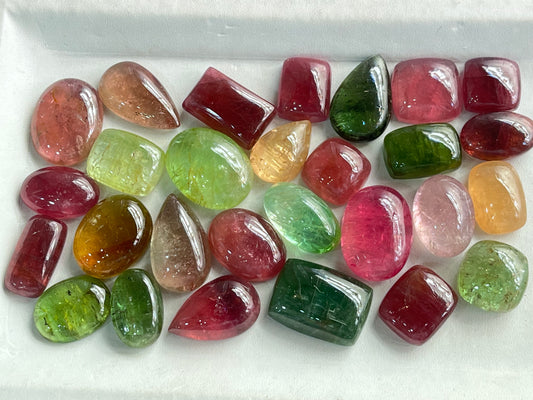 Natural Tourmaline Cabochon Gemstone Mix Shape Lot