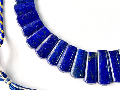 Natural Lapis Lazuli Bib Necklace, Cleopatra Egyptian Necklace, Fancy Beach Jewelry, AAA Lapis Lazuli Choker Handmade Necklace