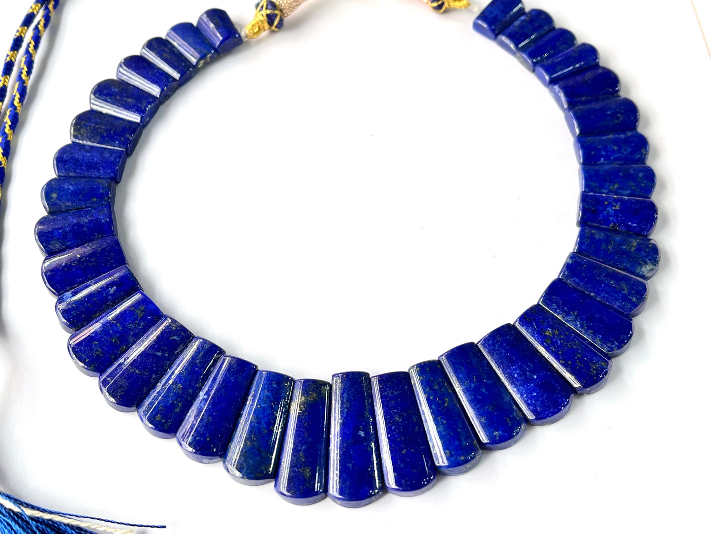 Natural Lapis Lazuli Bib Necklace, Cleopatra Egyptian Necklace, Fancy Beach Jewelry, AAA Lapis Lazuli Choker Handmade Necklace