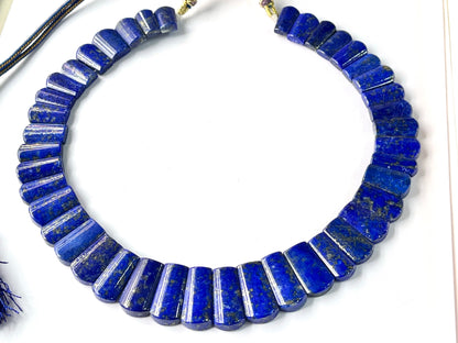 Natural Lapis Lazuli Bib Necklace, Cleopatra Egyptian Necklace, Fancy Beach Jewelry, AAA Lapis Lazuli Choker Handmade Necklace