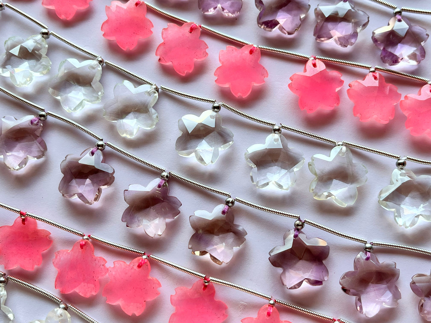 Sakura Flower Beads, Cherry Blossom Crystal Beads