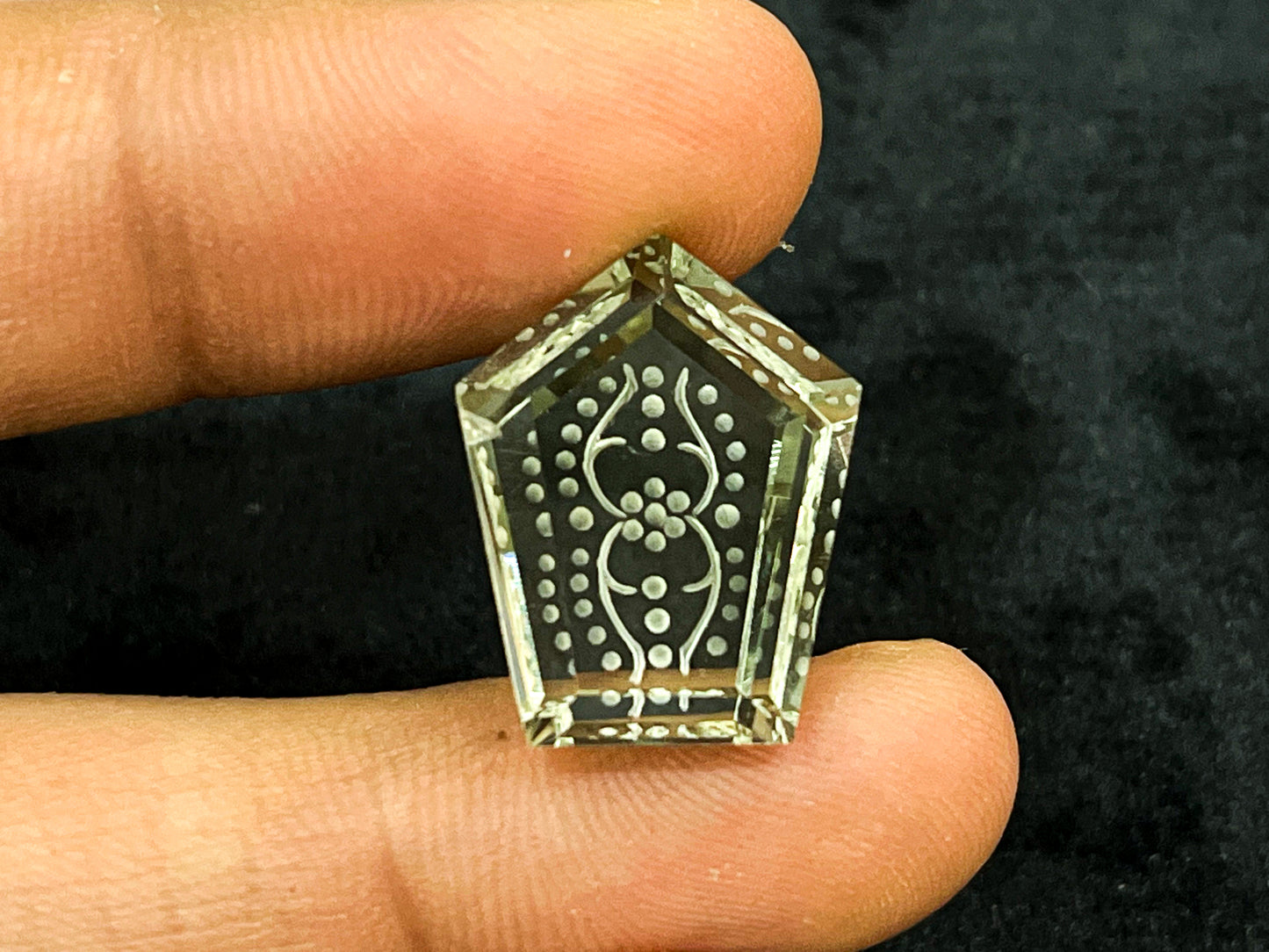 Green Amethyst Fabulous Handcarved Fantasy cut carving