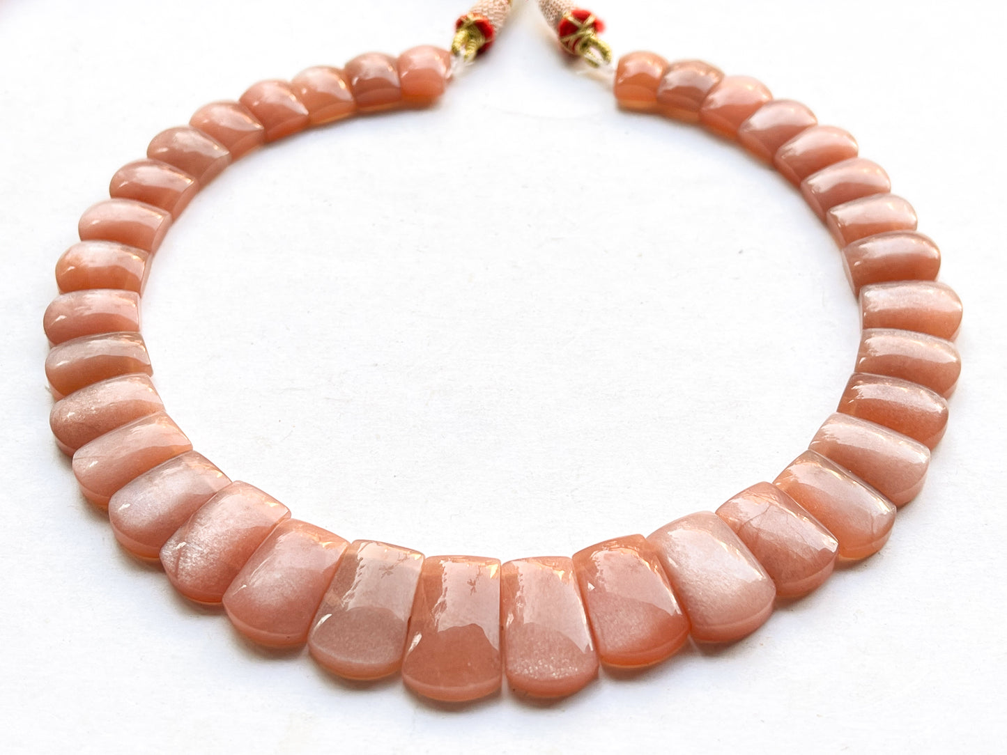 Natural Peach Moonstone Bib Necklace, Cleopatra Egyptian Necklace, Fancy Beach Jewelry, Moonstone Choker Handmade Length Adjustable Necklace